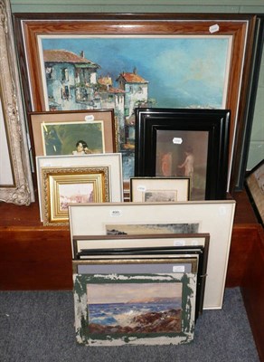 Lot 490 - Quantity of framed and unframed prints, drawings and paintings