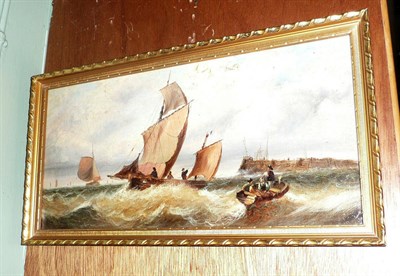 Lot 498 - Framed oil - coastal scene after W A Thornberry