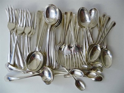 Lot 453 - A Composite Service of Elizabeth II Hanoverian Pattern Flatware, mainly 1950s, comprising...