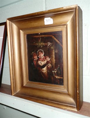 Lot 515 - 19th Century gilt framed oil on board signed W. Percy