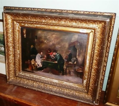 Lot 521 - Oil on board, backgammon