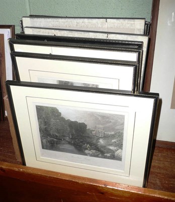 Lot 523 - Fifteen assorted framed prints, mainly topographical