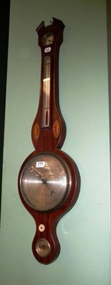 Lot 545 - 19th Century inlaid mahogany banjo barometer