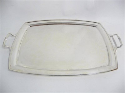 Lot 458 - A George VI Two-Handled Tea Tray, Sheffield 1943, of rounded rectangular form, with partly...