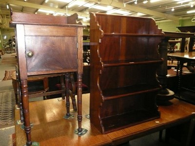 Lot 561 - Regency Mahogany pot cupboard, four tier Mahogany small book case and a Victorian bed table