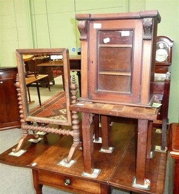 Lot 569 - Victorian hanging cabinet, dressing table mirror and a chest top coffee table