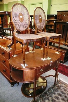 Lot 578 - Edwardian Mahogany dressing table and a pair of Walnut cane seated bedroom chairs