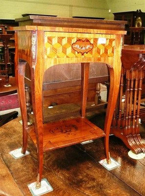 Lot 584 - French style parquetry side table