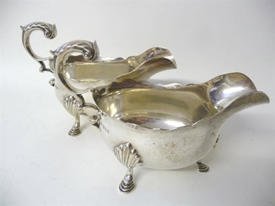 Lot 462 - A Pair of George V Sauceboats, Sebastian Garrard for Garrard & Co Ltd, London 1921, three pad...