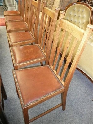 Lot 605 - Six light oak dining chairs (6)