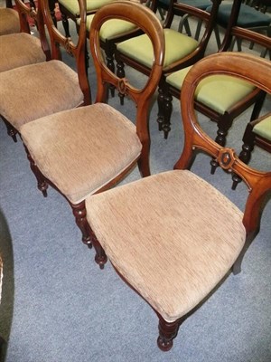 Lot 608 - Set of Six balloon back Victorian dining chairs