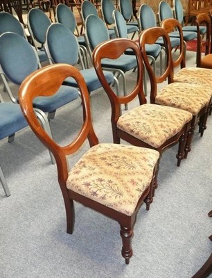 Lot 622 - Set of Four Victorian mahogany balloon back dining chairs