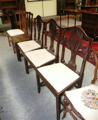 Lot 625 - A set of three 19th century mahogany chairs, two country chairs, a bedroom chair and a mahogany...