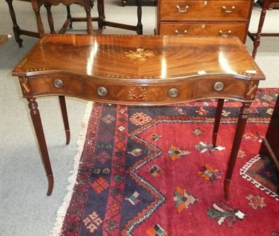 Lot 627 - Reproduction mahogany painted serpentine shaped hall table