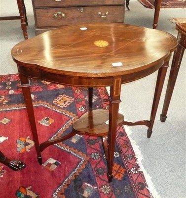 Lot 630 - Edwardian mahogany occasional table  and a two tier wine table