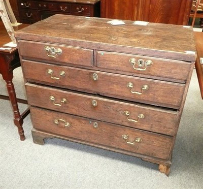 Lot 634 - An 18th Century oak four height chest of drawers