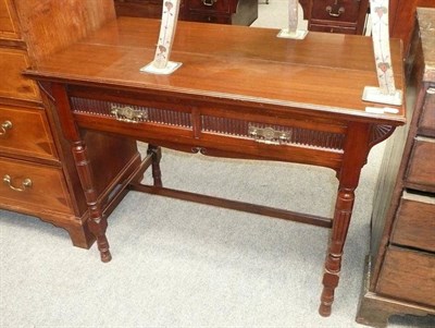 Lot 635 - A side table with two drawers stamped to back 'Brew & Claris, Finsbury, London'