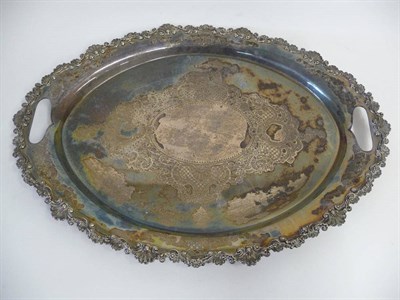 Lot 466 - An Edward VII Tea Tray, Boardman, Glossop & Co Ltd, Sheffield 1903, oval, with scroll and shell...