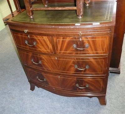 Lot 660 - Reproduction mahogany bow fronted chest of drawers