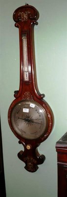 Lot 667 - Inlaid rosewood banjo barometer