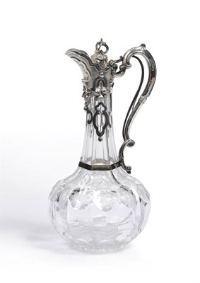 Lot 469 - A Victorian Silver Mounted, Slice Cut and Engraved Glass Claret Jug, James Charles Edington, London