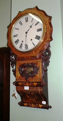 Lot 671 - A striking inlaid wall clock