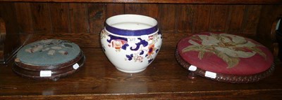 Lot 677 - Two Victorian footstools and a planter