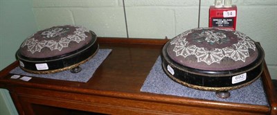 Lot 692 - Pair of Victorian beadwork stools