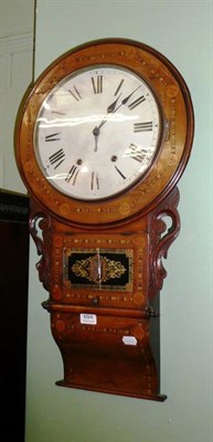 Lot 694 - An inlaid striking wall clock