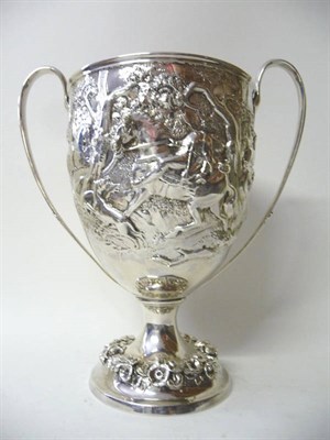 Lot 474 - A Victorian Presentation Cup, Robert Hennell II, London 1866, of semi-ovoid two-handled...