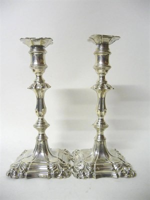 Lot 477 - A Pair of William IV Matched Candlesticks, one S C Young & Co, Sheffield 1830, the other Kirby,...