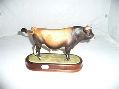 Lot 4 - Royal Worcester "Jersey Bull" on plinth