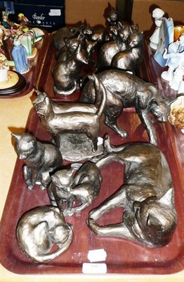 Lot 22 - Thirteen Frith Sculpture bronzed cats