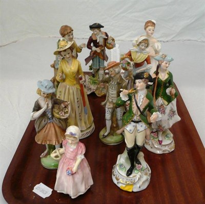 Lot 36 - Two Doulton china figures and Sitzendorf figures