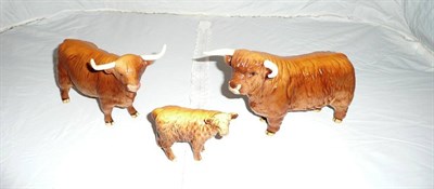 Lot 38 - Highland bull, cow (a.f.) and calf