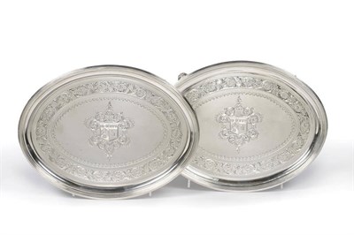 Lot 493 - A Pair of George III Waiters, William Bennett, London 1801, with bright cut decoration,...