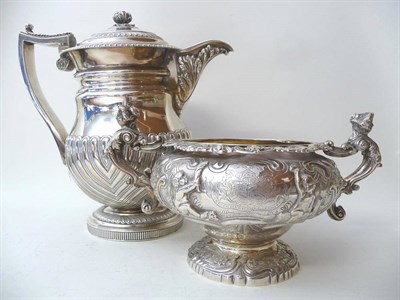 Lot 494 - A George III Coffee Pot, Thomas Robins, London 1817, the reeded circular foot rising to a part...