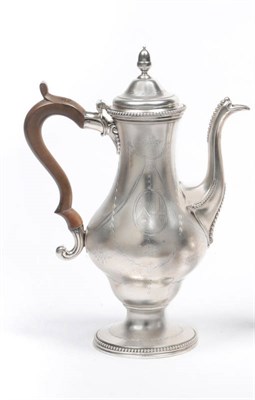 Lot 497 - A Fine George III Coffee Pot, Carter, Smith & Sharp, London 1778, the beaded circular foot...