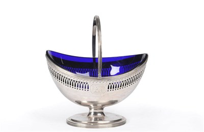 Lot 499 - A George III Sugar Basket, Henry Chawner, London 1790, the spreading oval foot rising to a...