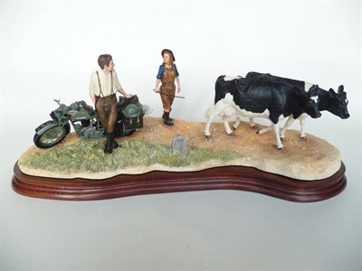 Lot 192 - A Border Fine Arts group of Girl and Boy with Cows 'Flat Refusal', model No. B0650 by Kirsty...