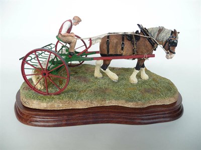 Lot 209 - A Border Fine Arts Working Horse group 'Loose Raking', gold edition, model No. B0697 by Ray...