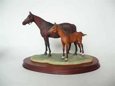 Lot 217 - A Border Fine Arts 'Thoroughbred Mare and Foal', model No. L45 by David Geenty, Ltd. edition...