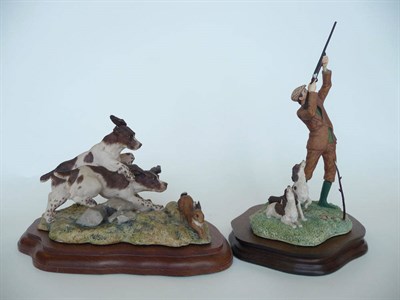 Lot 223 - Two Border Fine Arts groups 'English Springer Spaniels' (brown and white dogs), model No. L04...