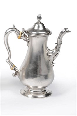 Lot 509 - A George III Coffee Pot, John Langlands I, Newcastle 1769, of typical baluster shape, the bell...