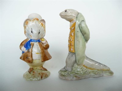 Lot 243 - Two Beswick Beatrix Potter figures 'Sir Isaac Newton', BP3b and 'Amiable Guinea Pig' (af), BP3b (2)