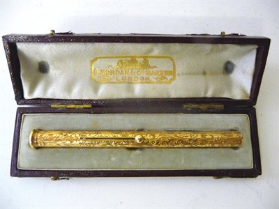 Lot 513 - A Gilt Metal Combination Propelling Pencil, Ink Pen and Penknife by S Mordan & Co, London, 19th...