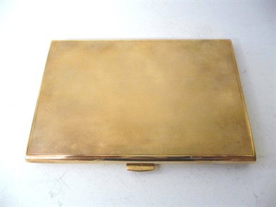 Lot 514 - A 9ct Gold Cigarette Case, 20th century, rectangular, engine turned, push release, engraved...