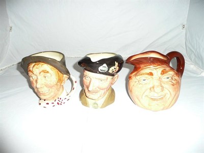 Lot 292 - Three Royal Doulton large character jugs - 'Jarge', 'Monty' and 'John Barleycorn'