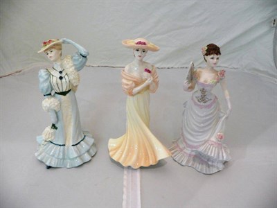 Lot 293 - Three Coalport figures - 'Penelope Anne', 'Lillie Langtry' and 'Beatrice at the Garden Party'