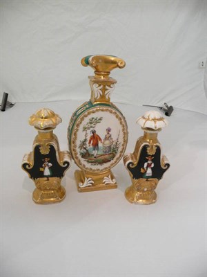 Lot 332 - A pair of Jacob Petit porcelain scent bottles and stoppers and a Paris porcelain scent bottle...